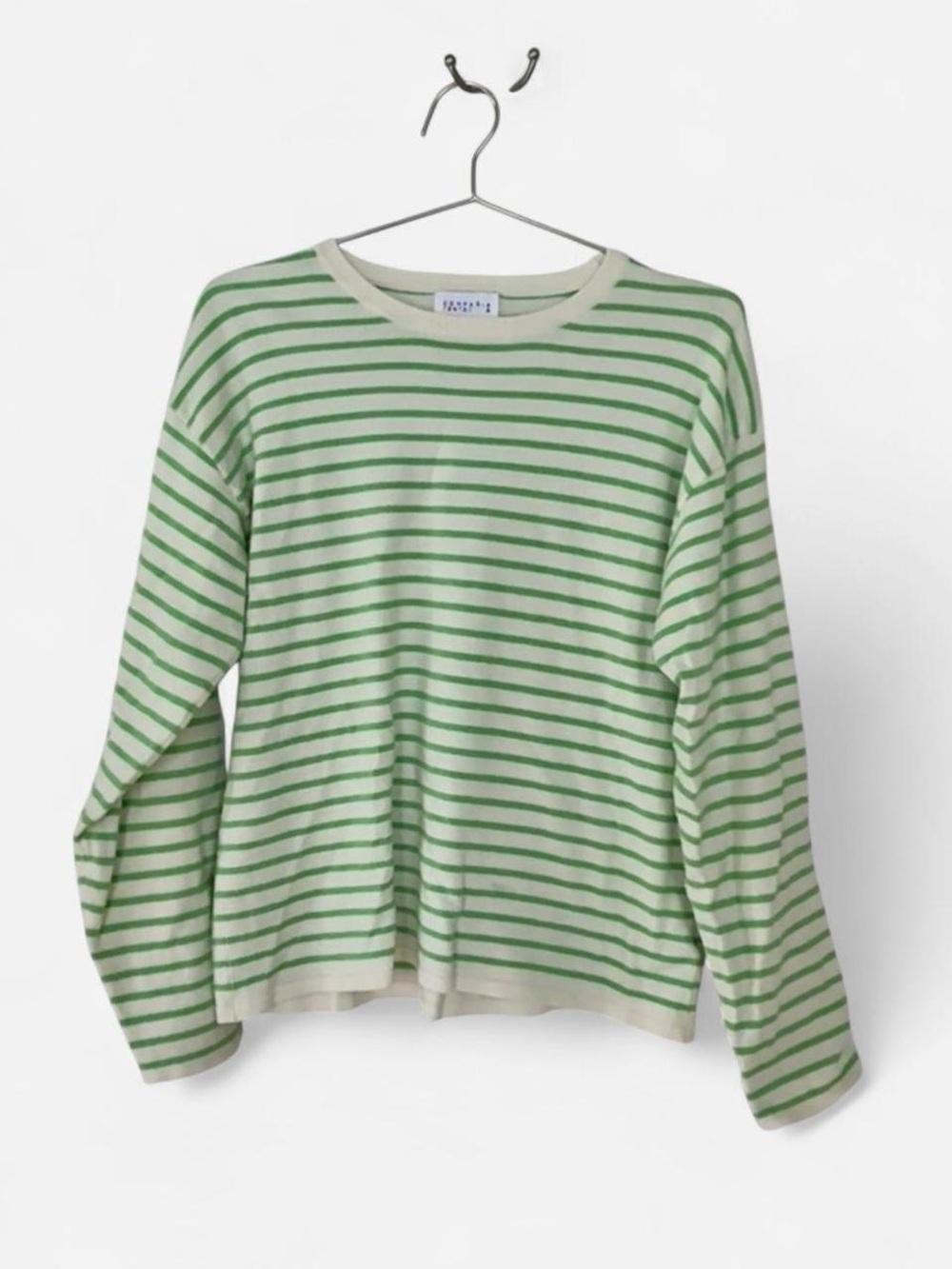 Striped Crewneck Sweater in Light Green - Women's
